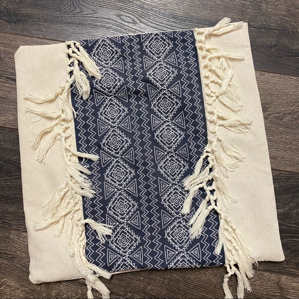 Boho fringe tribals print pillow cover 19x19